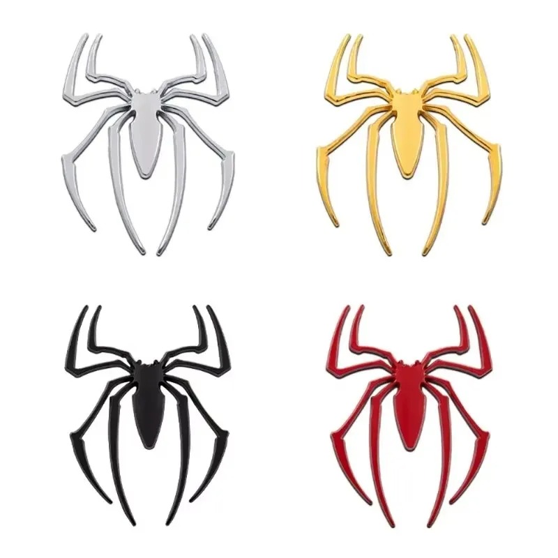 Car Accessories Ebay - สติกเกอร์ติดรถยนต์ 3 มิติ ลายแมงมุม สีเงิน/ทอง วัสดุโลหะ